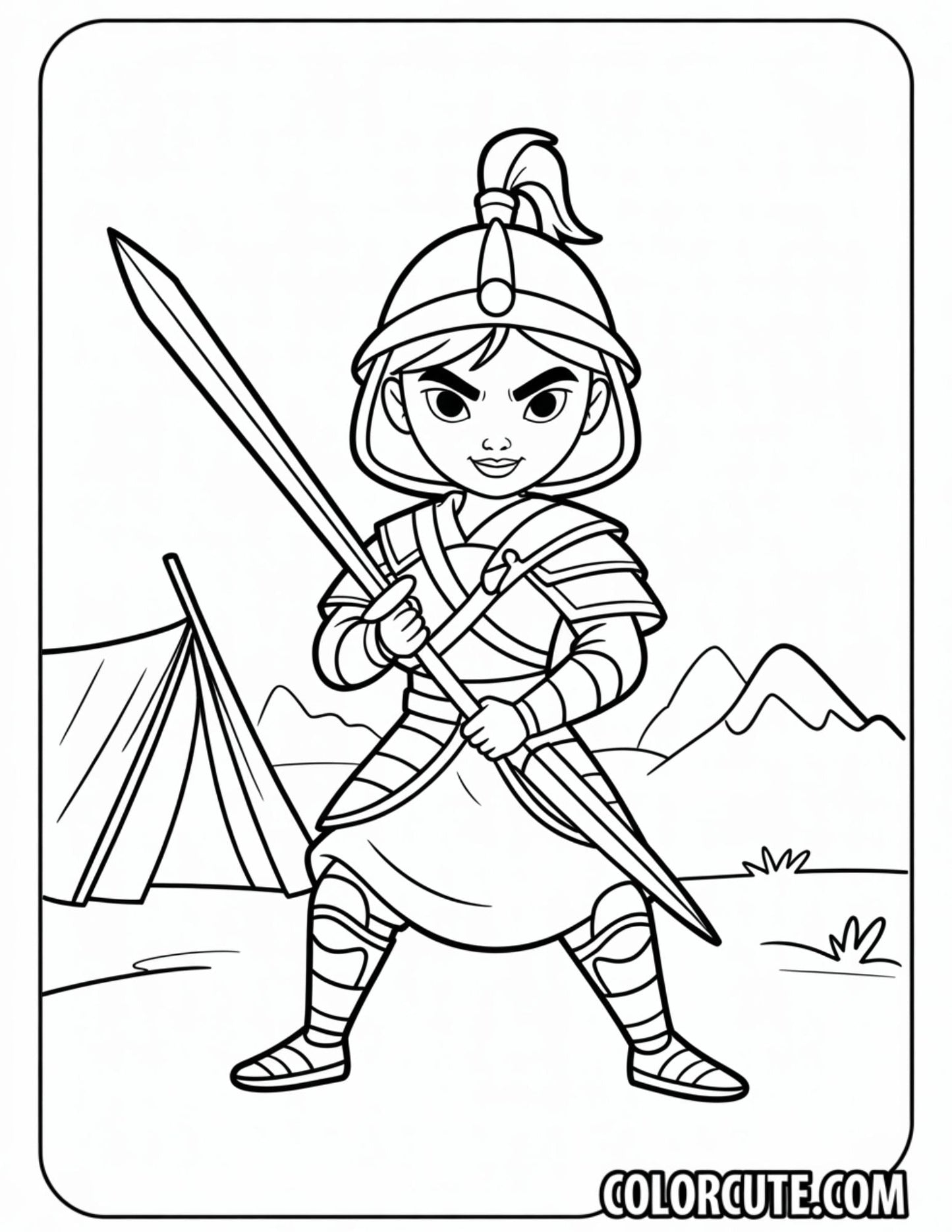Hun Mulan Coloring Pages | Free PDF Printables