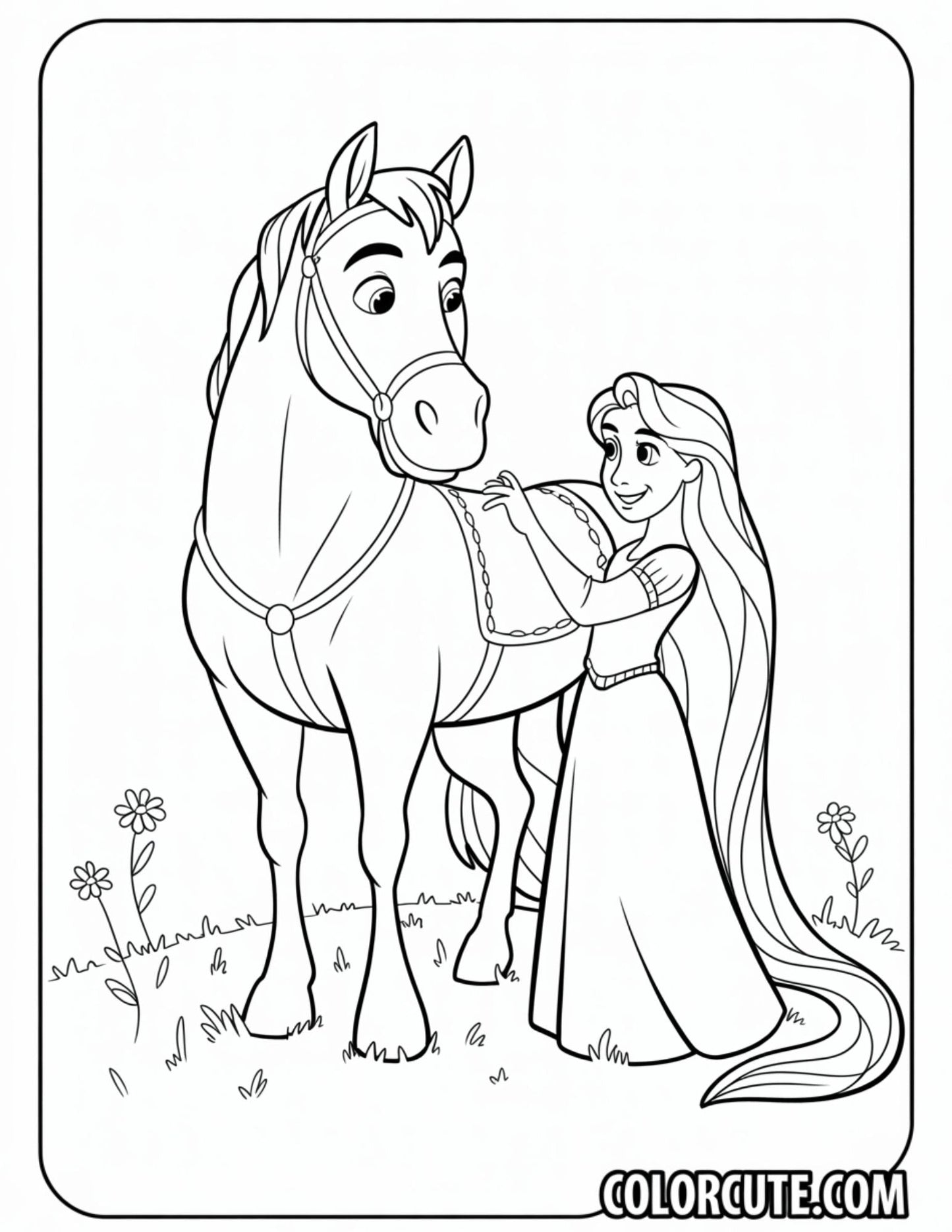 Maximus Rapunzel Coloring Page | Free PDF Printables