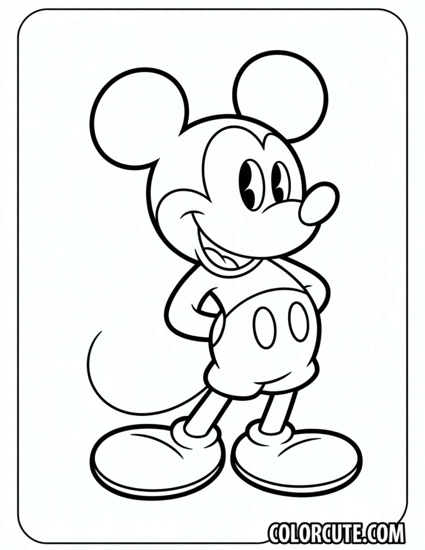 Simple Mickey Mouse Coloring Pages | Free PDF Printables