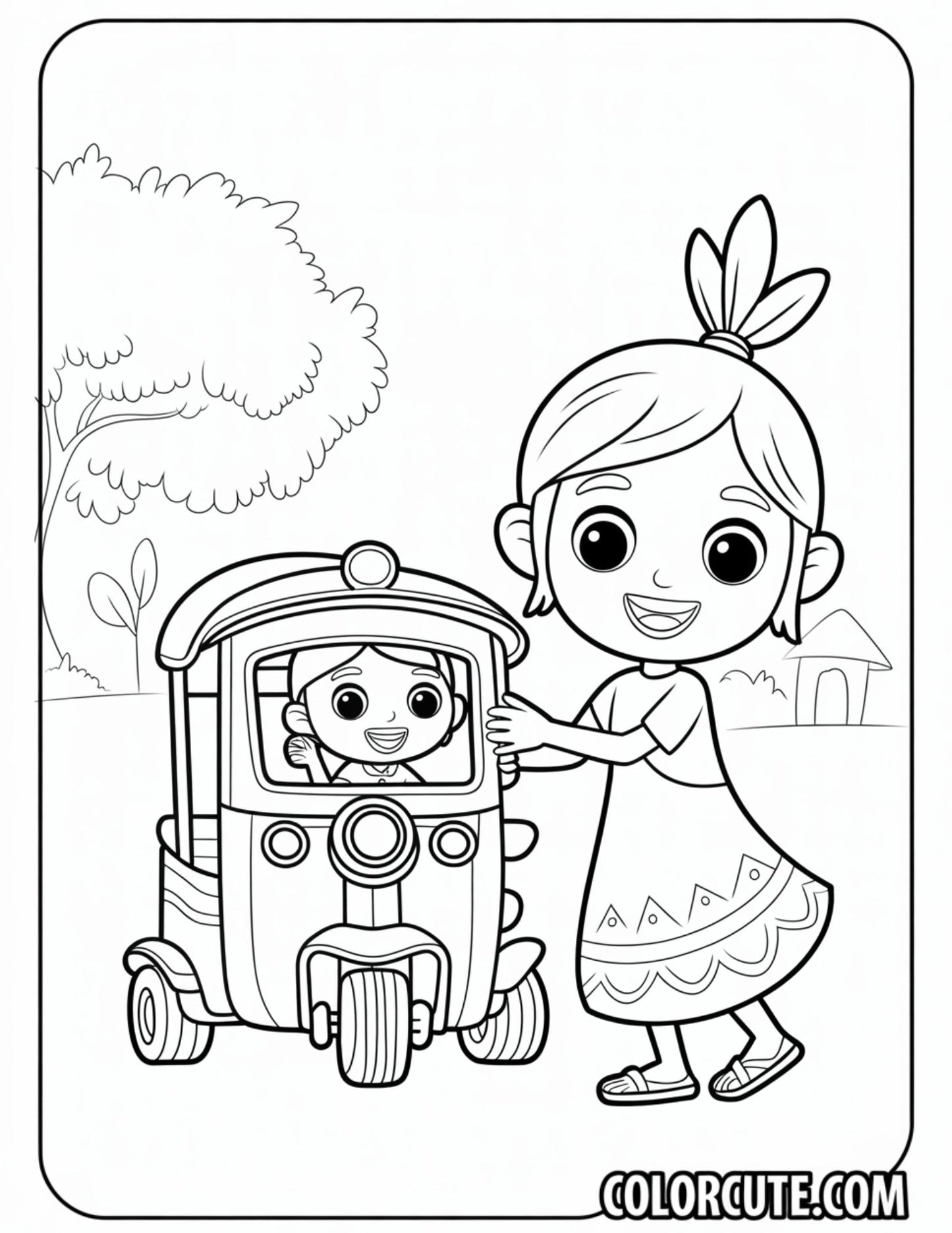 Kad Raya Coloring Page | Free PDF Printables