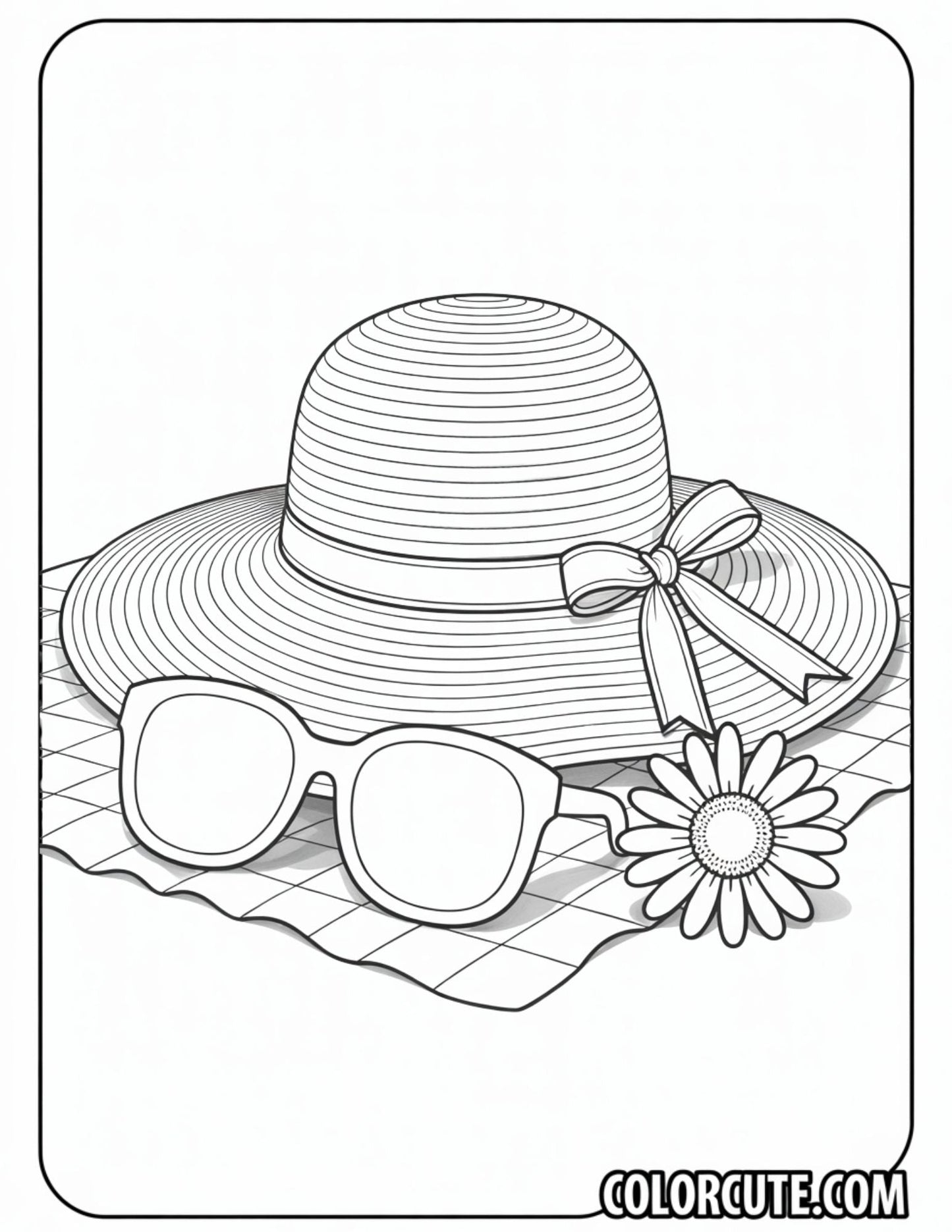 Sunhat Summer Coloring Pages | Free PDF Printables