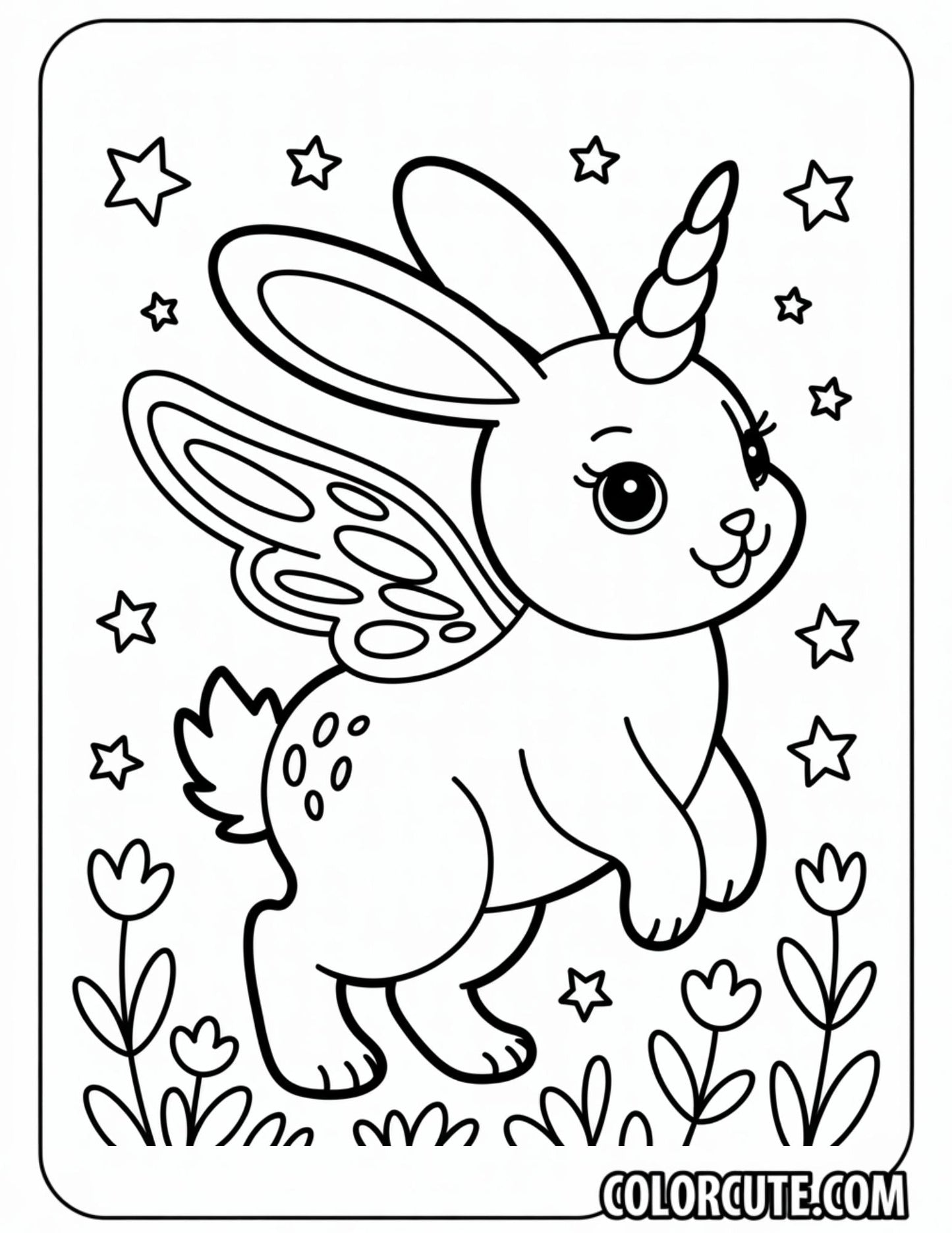 Unicorn Bunny Coloring Pages | Free PDF Printables