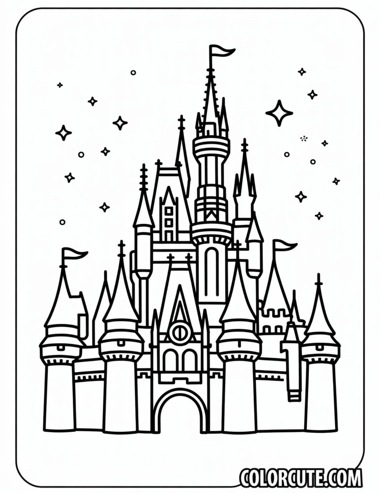 Disney World Castle Coloring Page | Free PDF Printables