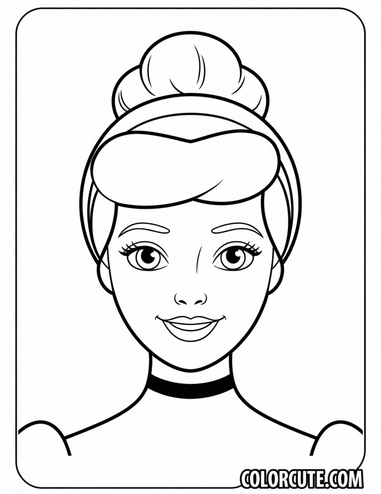 Face Cinderella Coloring Pages | Free PDF Printables