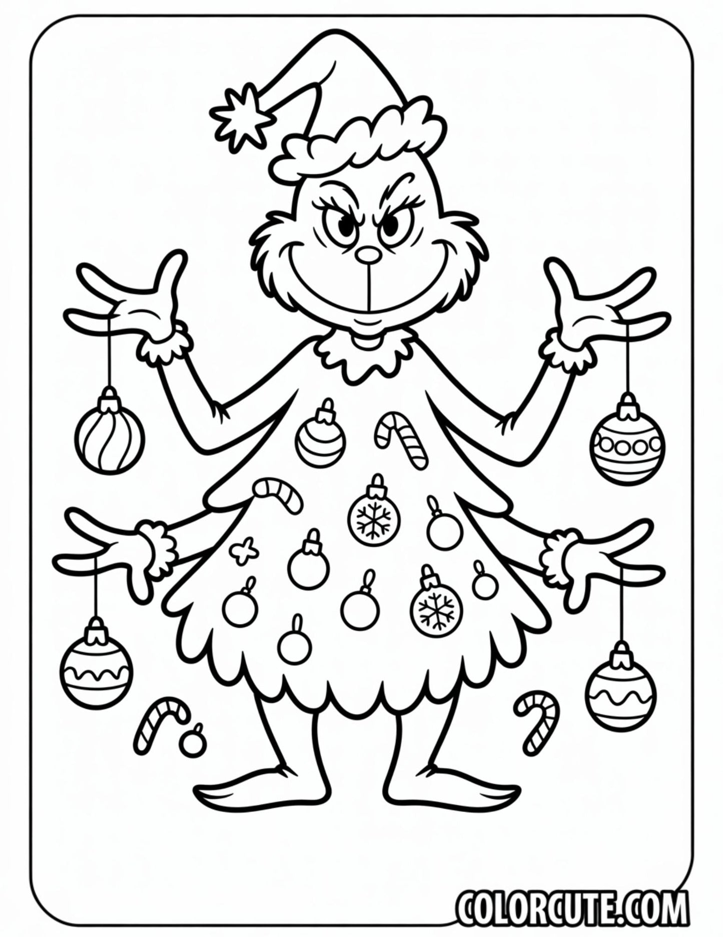 Santa Grinch Coloring Page | Free PDF Printables