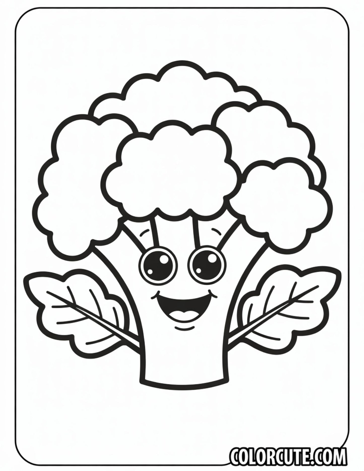 Broccoli Coloring Page | Free PDF Printables