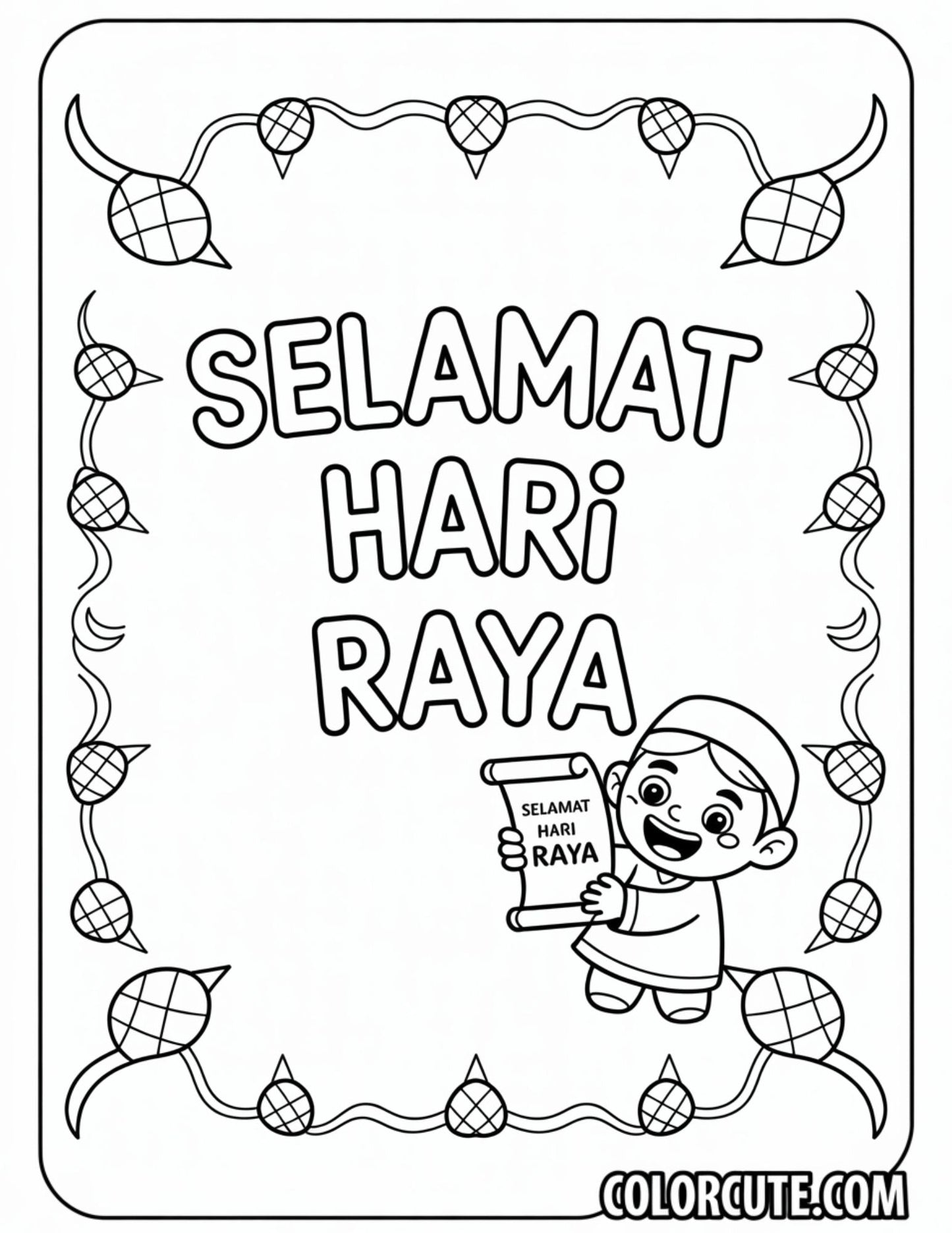 Happy Raya Coloring Page | Free PDF Printables