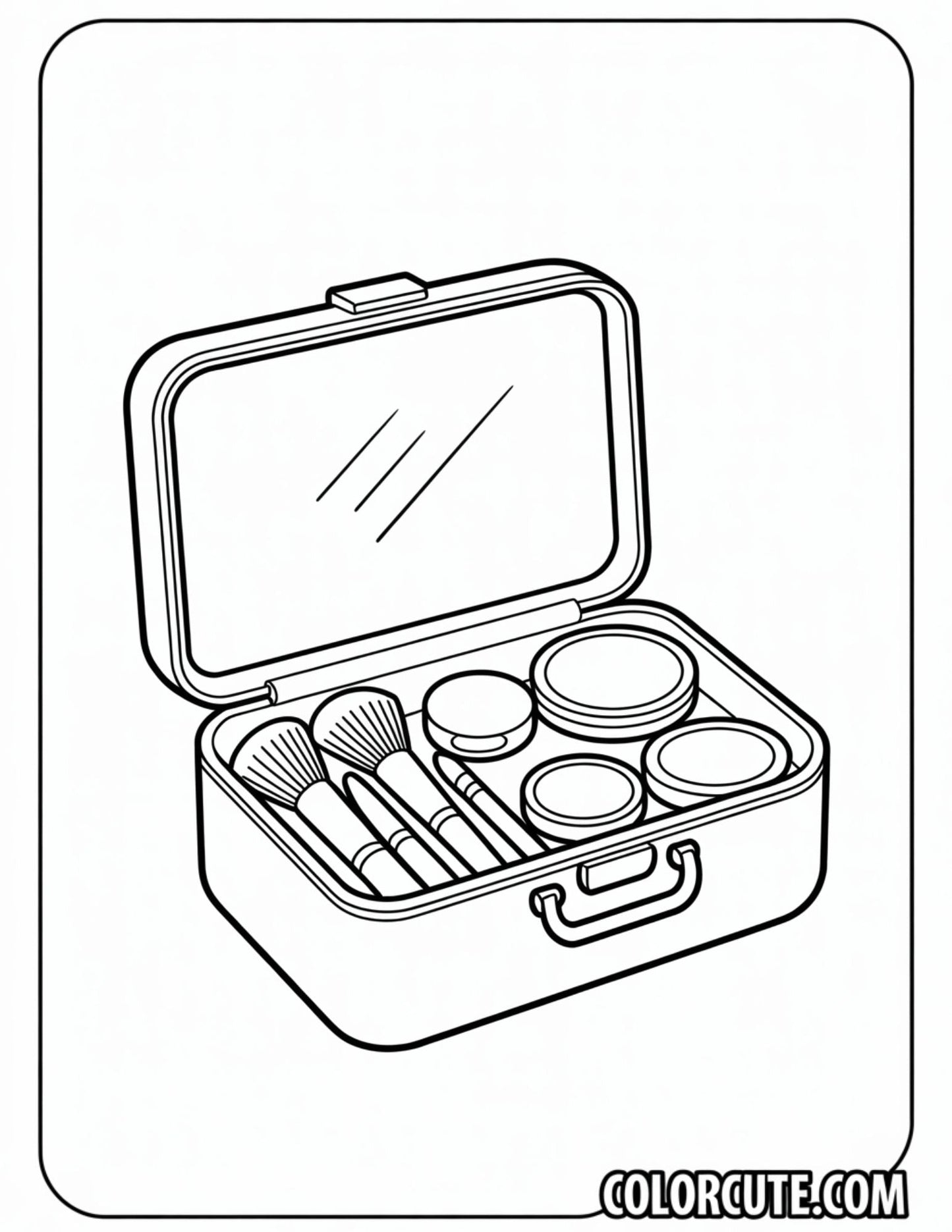 Makeup Case Coloring Page | Free PDF Printables