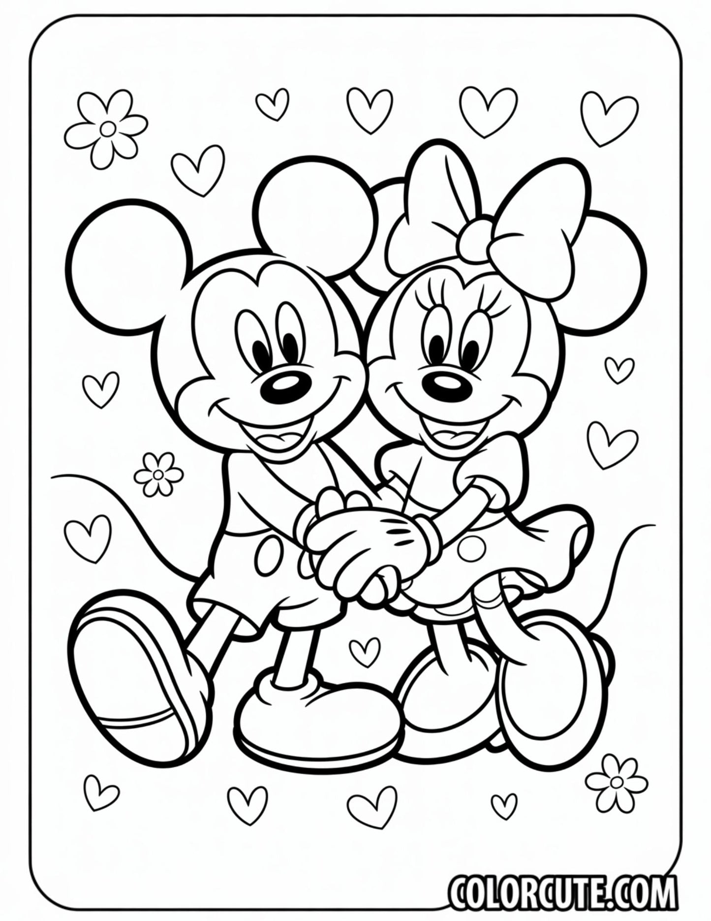Minnie and Mickey Coloring Pages | Free PDF Printables