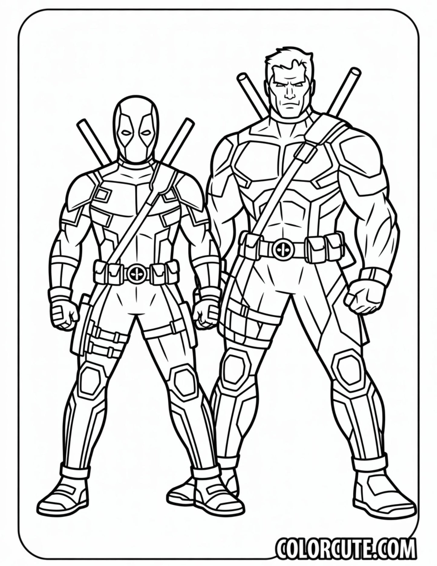 Cable Deadpool Coloring Pages | Free PDF Printables