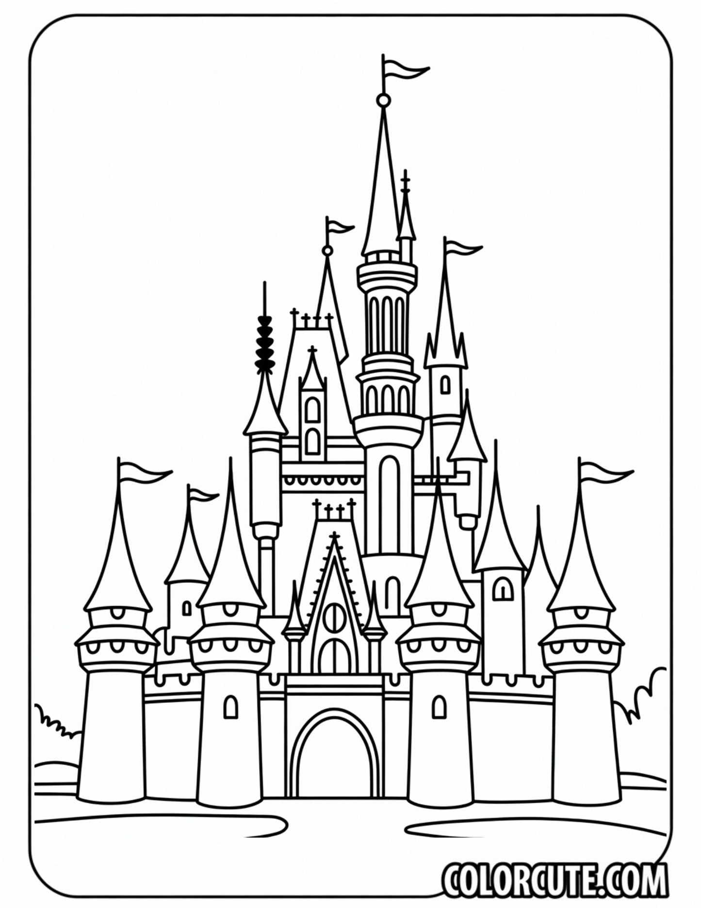 Cinderella Castle Disney Coloring Page | Free PDF Printables