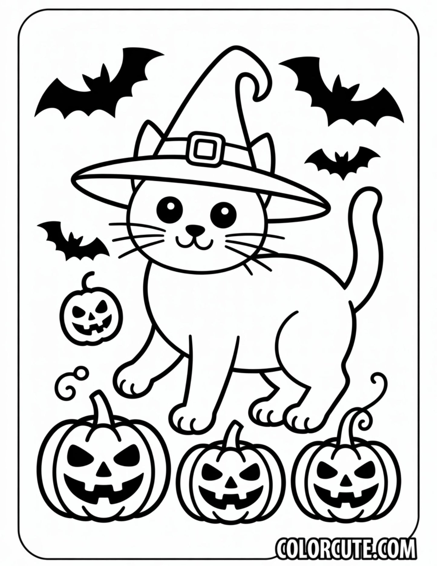 Cat Halloween Coloring Pages | Free PDF Printables