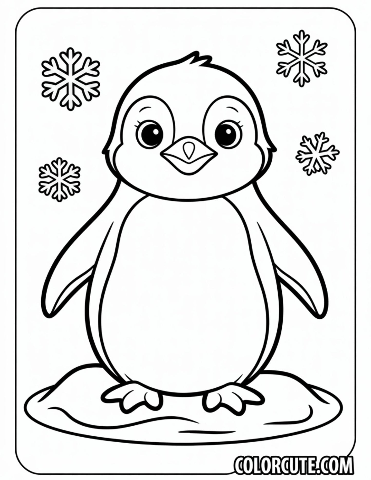 Kawaii Penguin Coloring Page | Free PDF Printables
