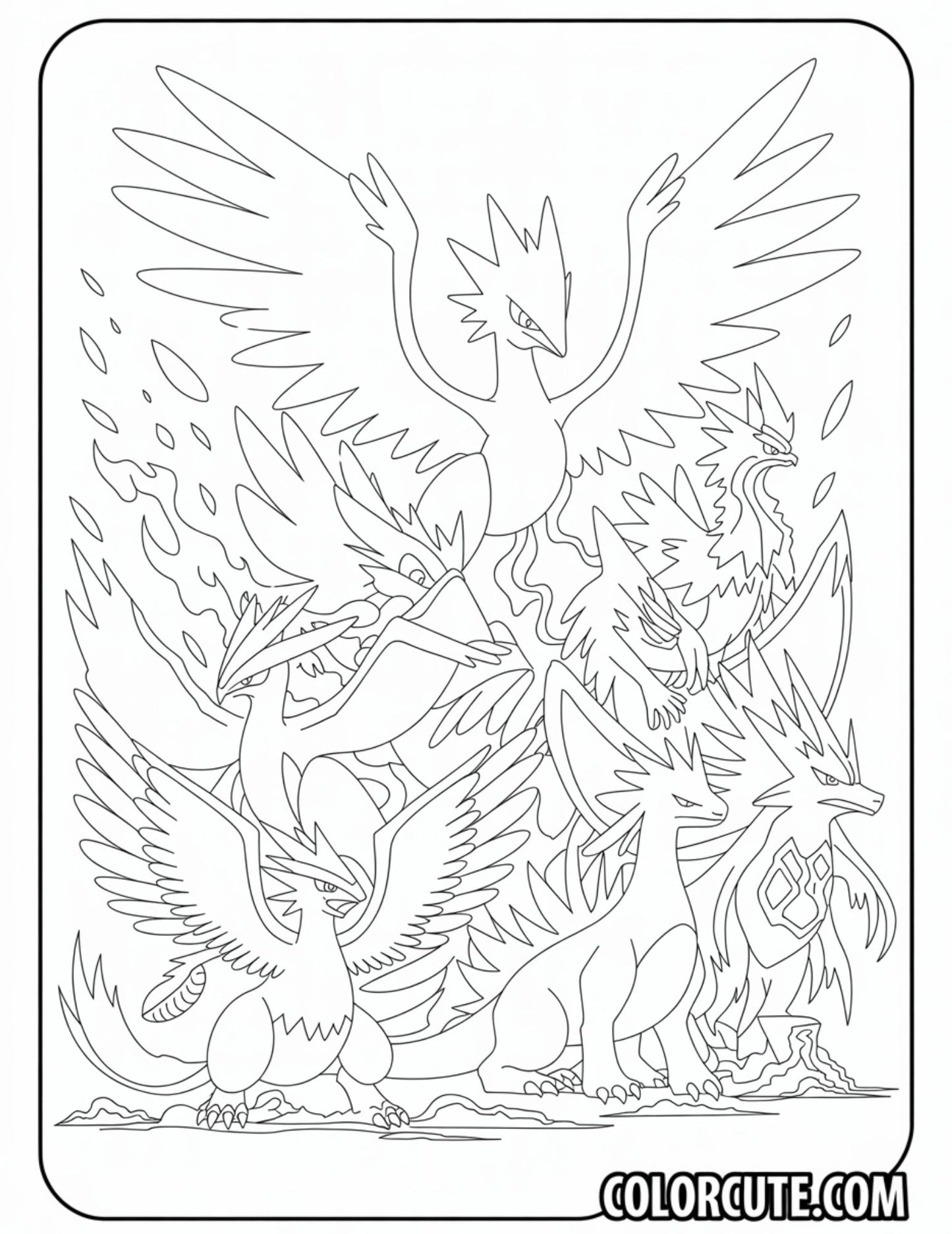 Legendary Pokémon Coloring Pages | Free PDF Printables