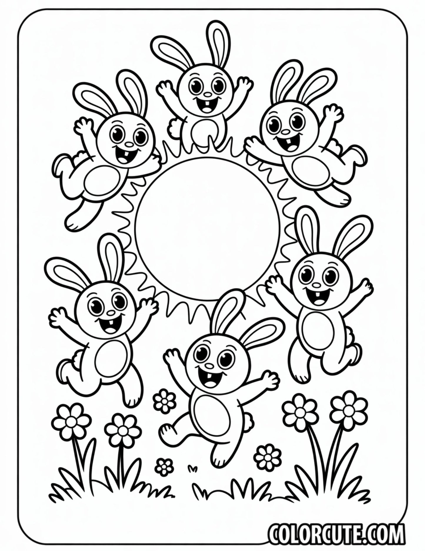 Sunny Bunnies Coloring Pages | Free PDF Printables