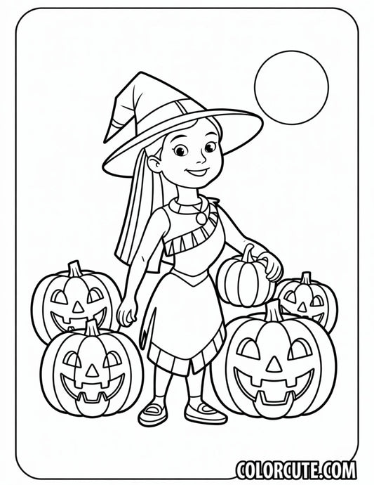 Halloween Pocahontas Coloring Pages | Free PDF Printables