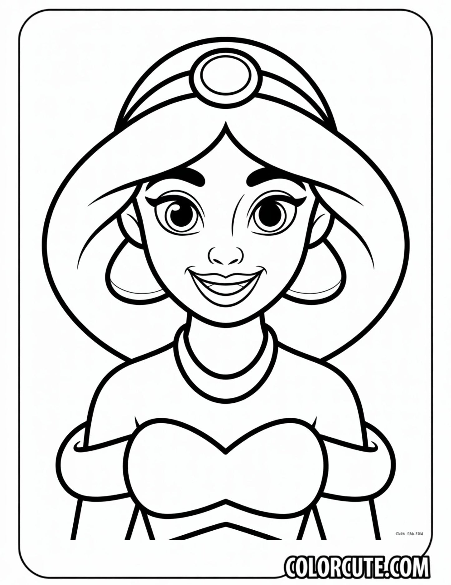 Adult Jasmine Coloring Page | Free PDF Printables