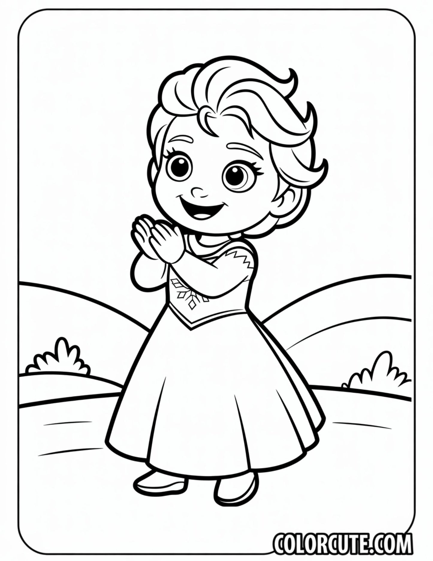 Baby Elsa Coloring Pages - Free PDF Printables