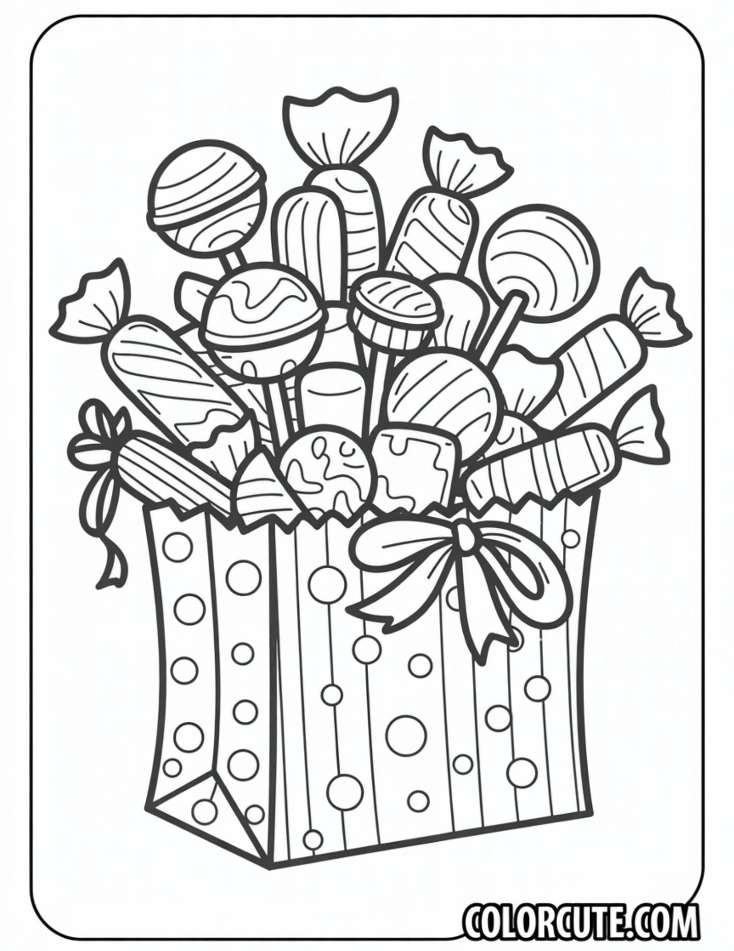 Candy Coloring Page | Free PDF Printables