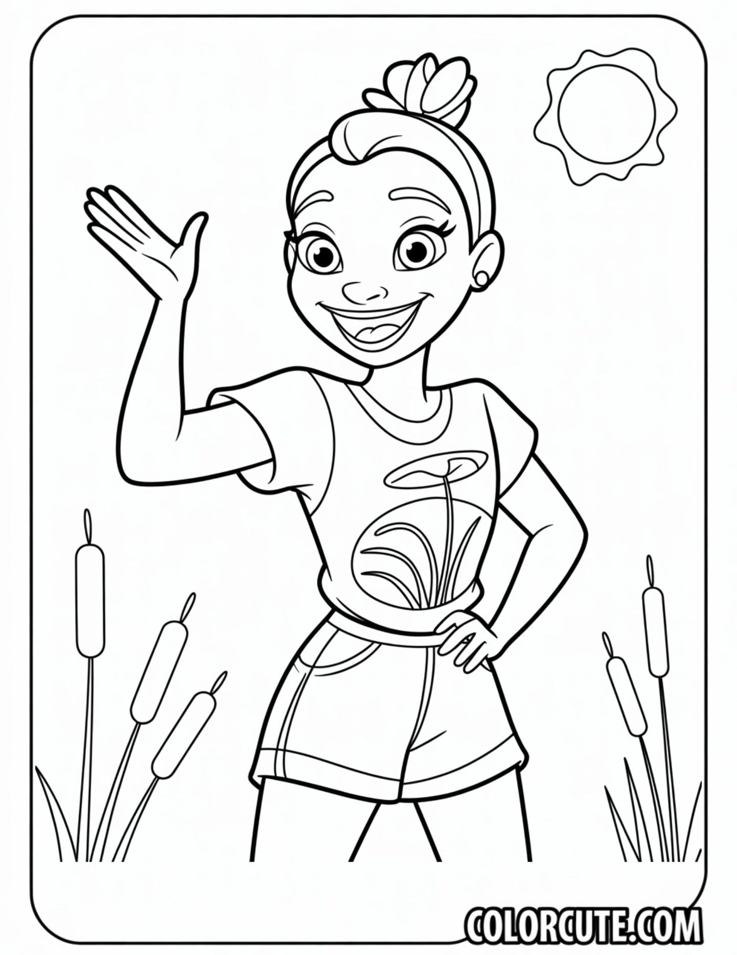 Happy Tiana Coloring Pages | Free PDF Printables