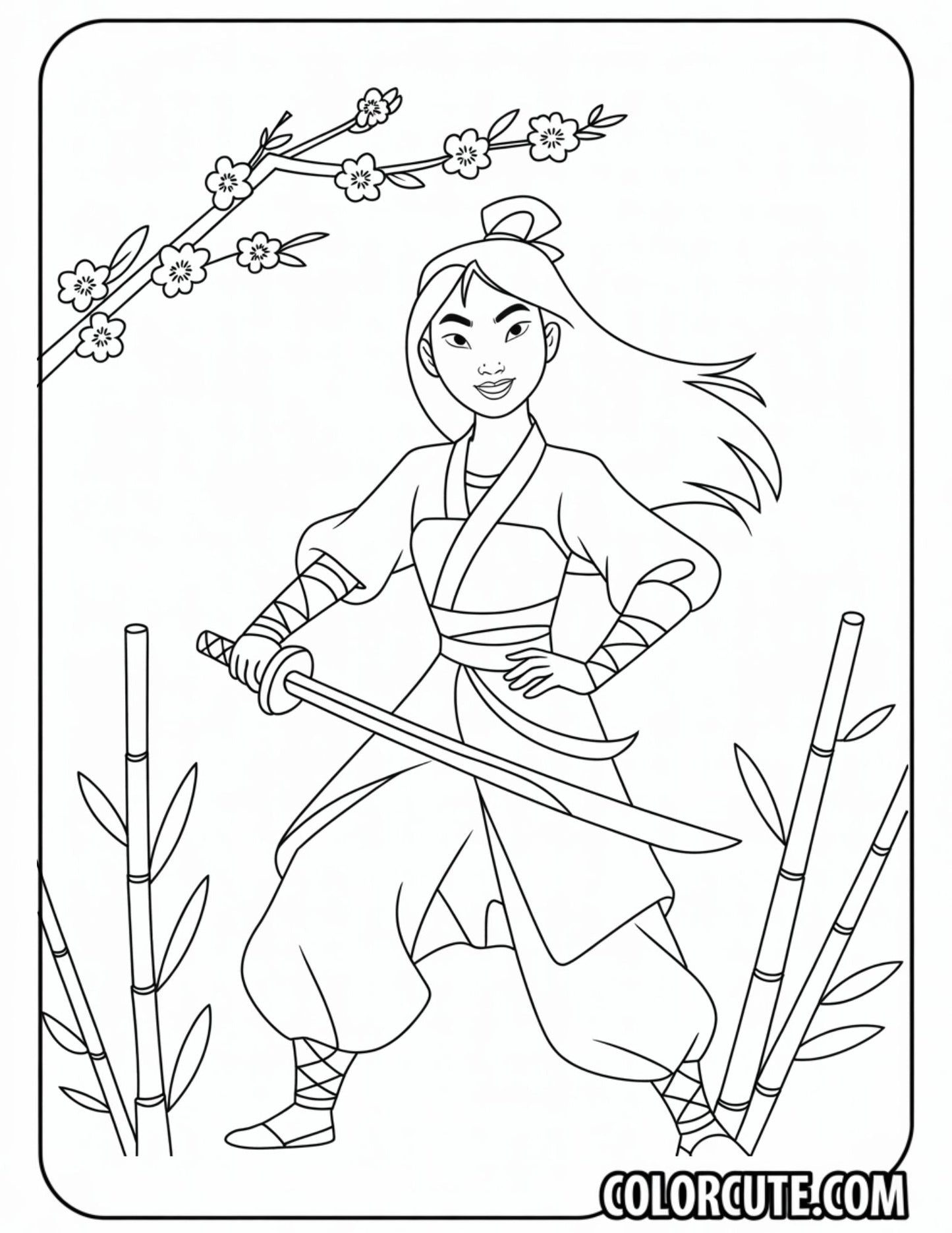 Shang Mulan Coloring Pages | Free PDF Printables