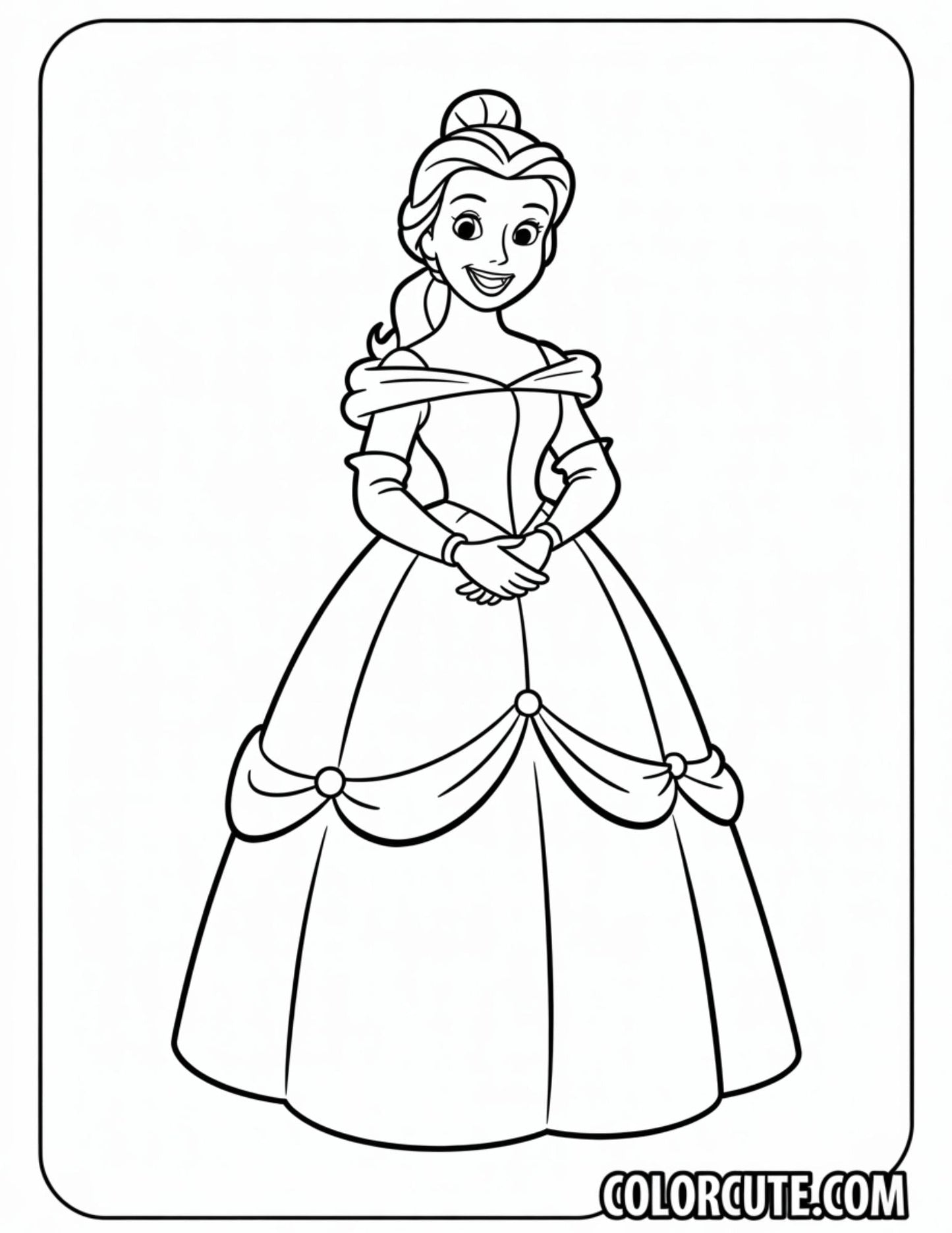 Easy Belle Coloring Pages | Free PDF Printables