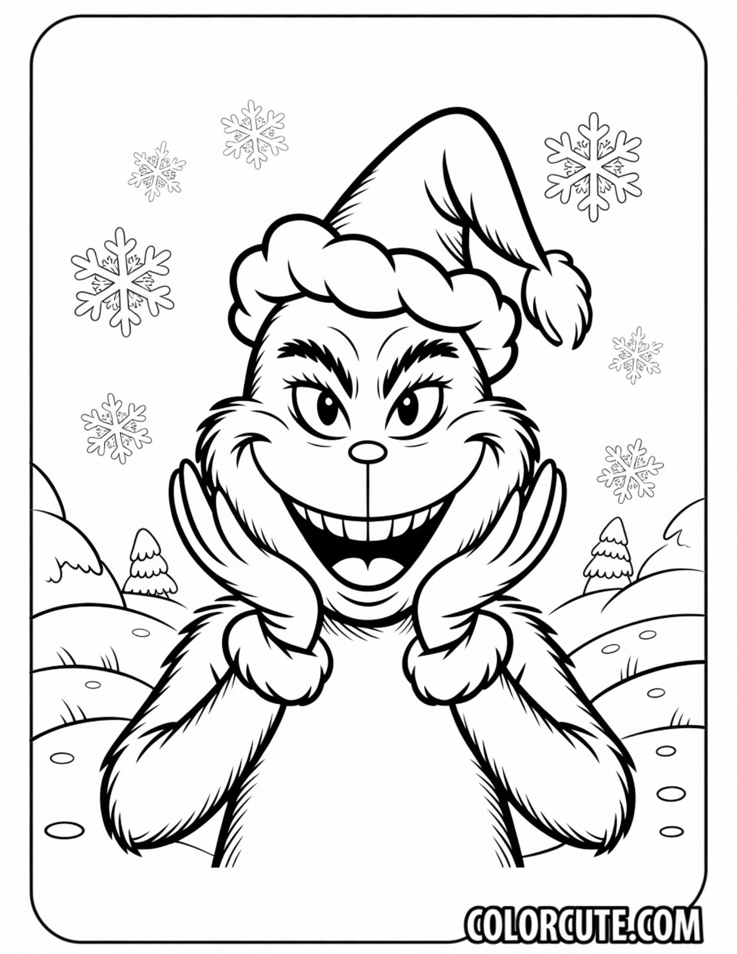 Happy Grinch Coloring Page | Free PDF Printables