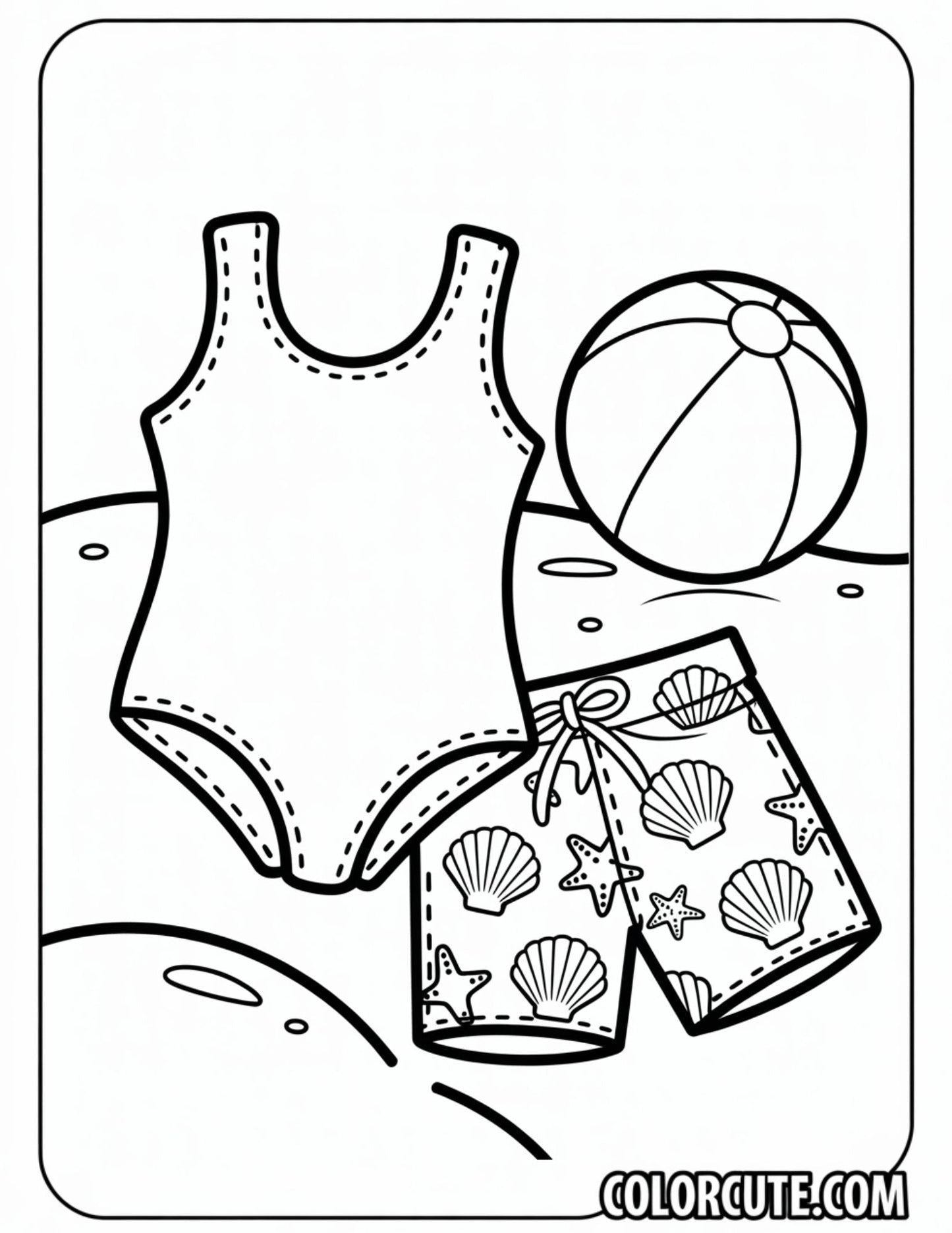 Swimming Suit Coloring Pages | Free PDF Printables