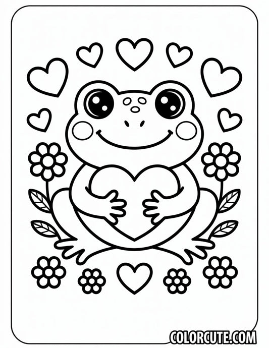 Valentines Frog Coloring Pages | Free PDF Printables