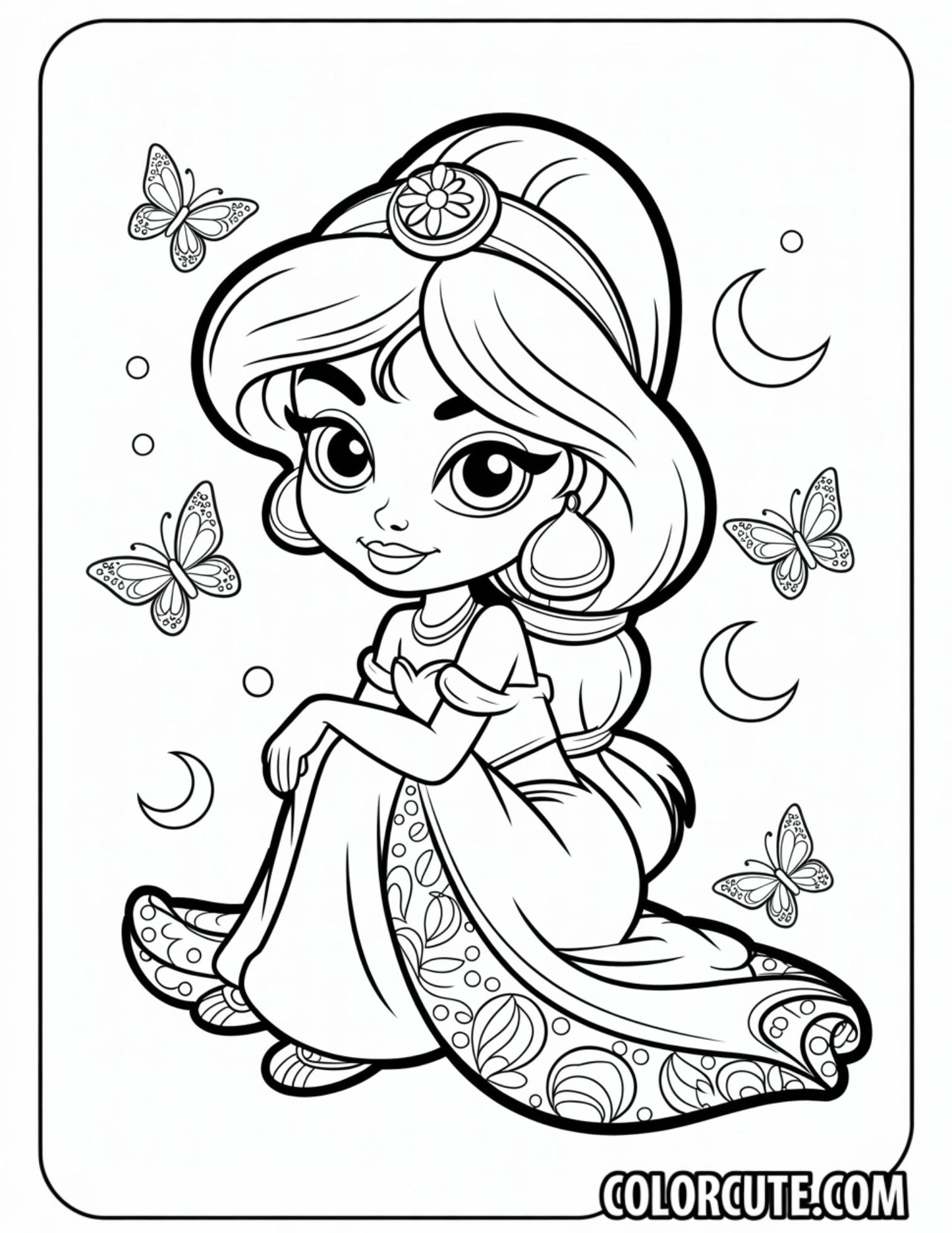 Becket Griffith Jasmine Coloring Page | Free PDF Printables