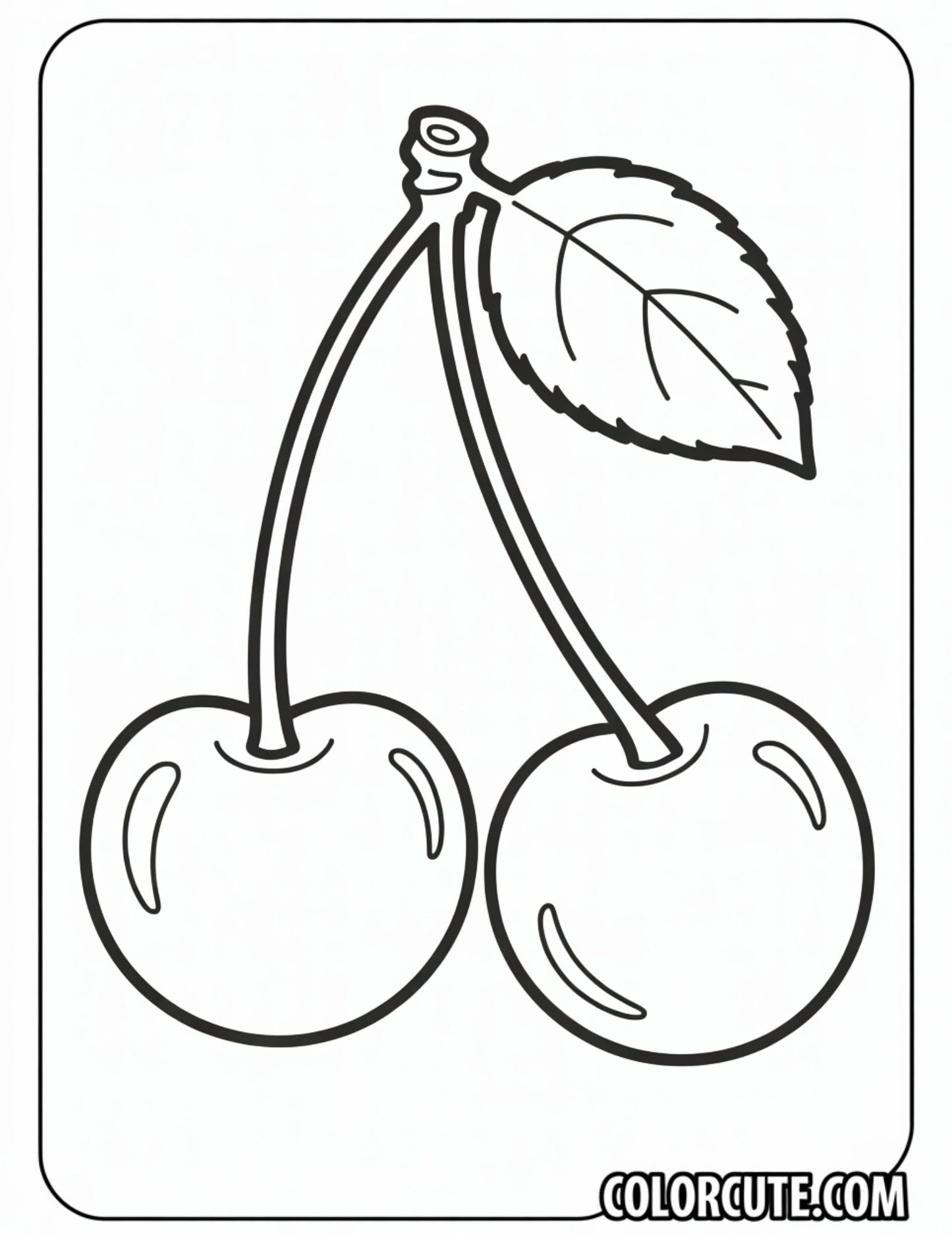 Cherry Coloring Page | Free PDF Printables