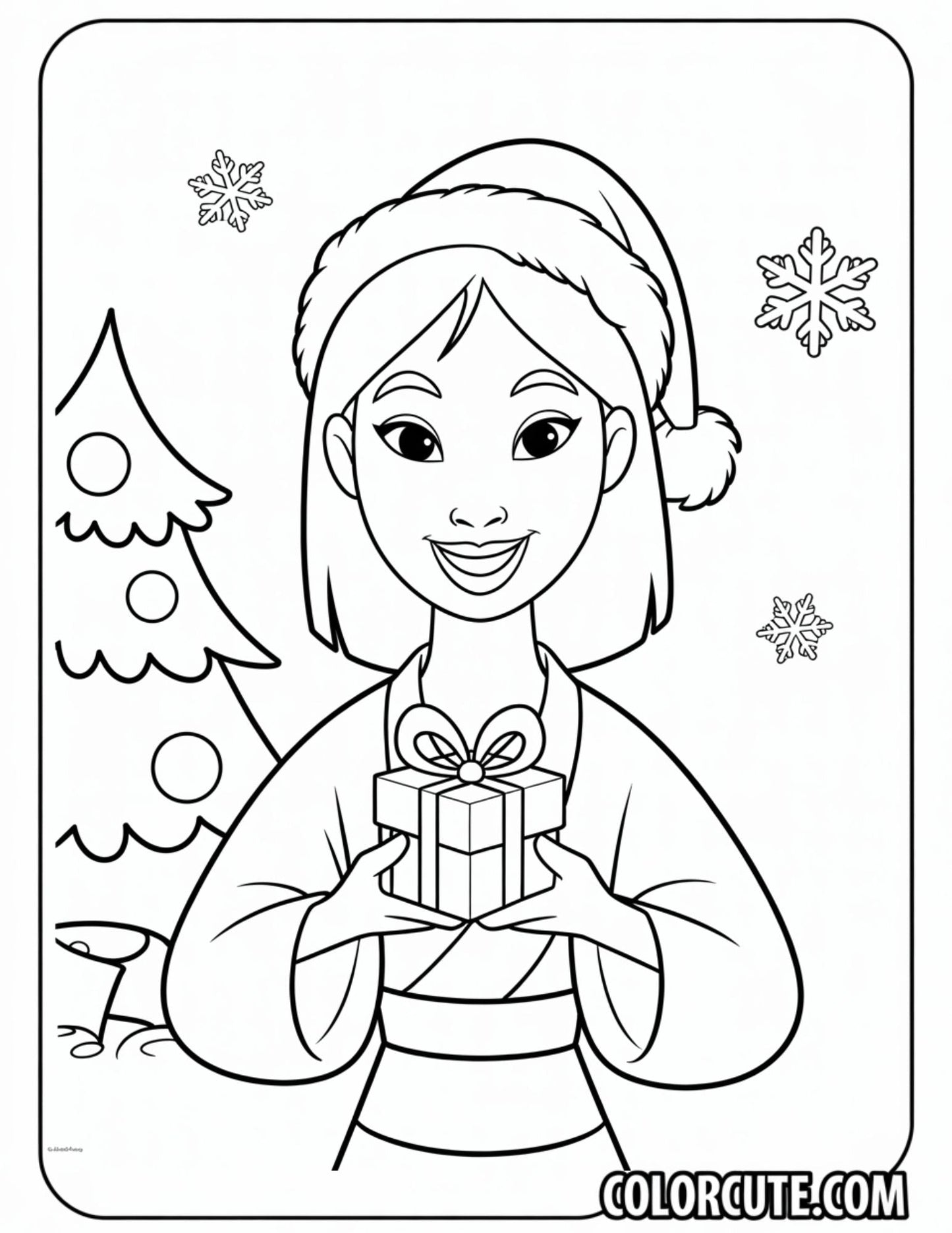 Christmas Mulan Coloring Pages | Free PDF Printables