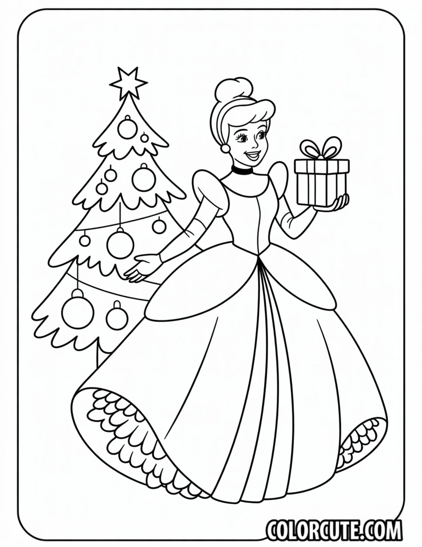 Christmas Cinderella Coloring Pages | Free PDF Printables