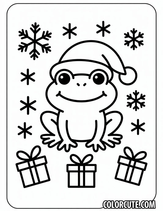 Christmas Frog Coloring Pages | Free PDF Printables
