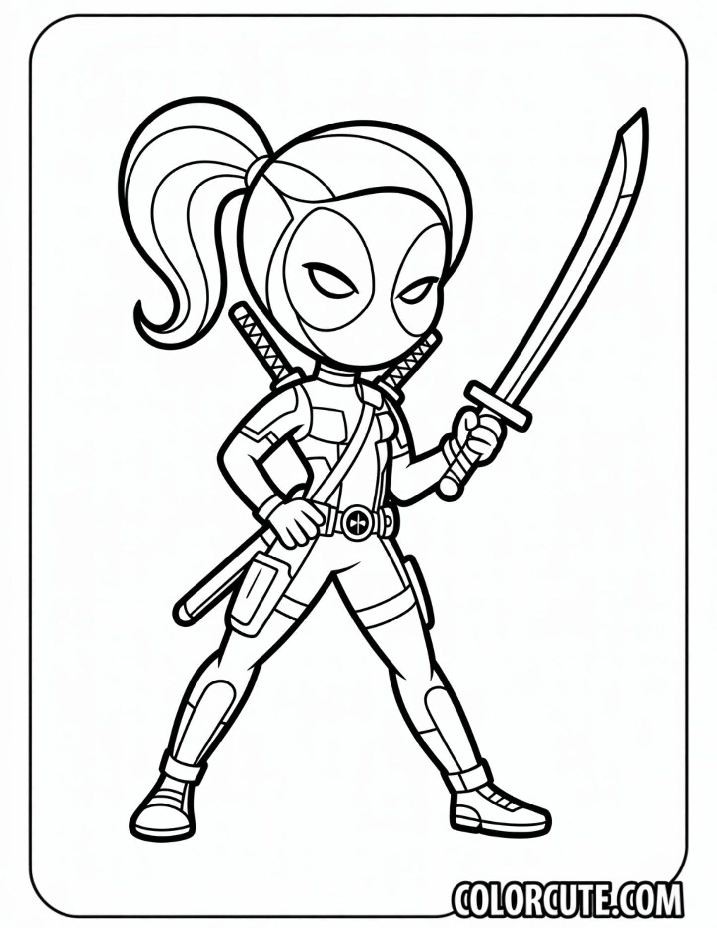 Lady Deadpool Coloring Pages | Free PDF Printables