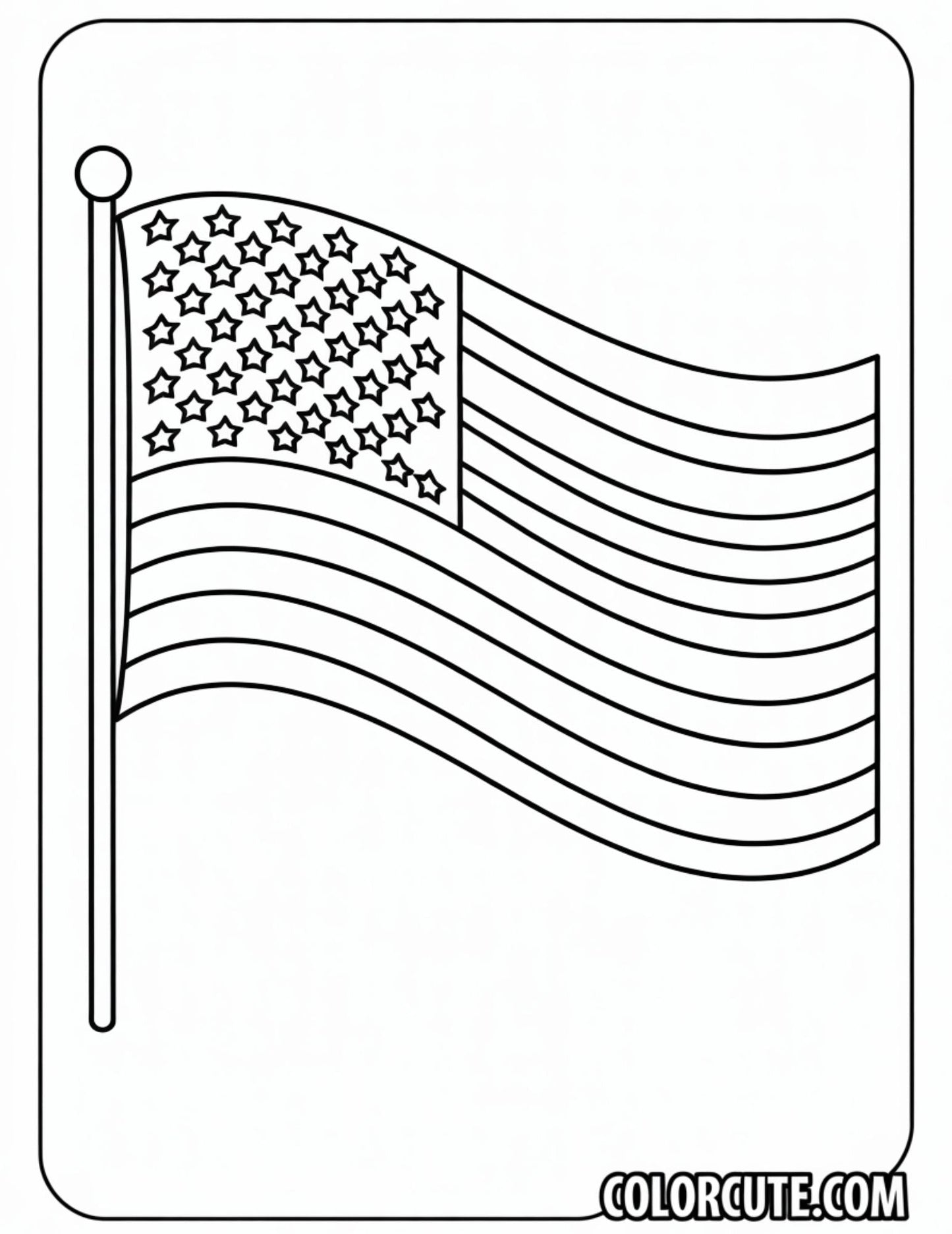 4th of July Flag Coloring Pages | Free PDF Printables