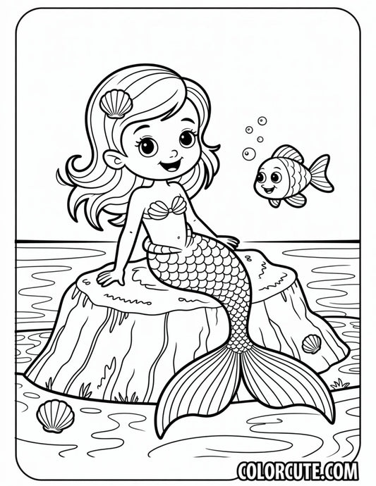 Adorable Mermaid Coloring Pages | Free PDF Printables