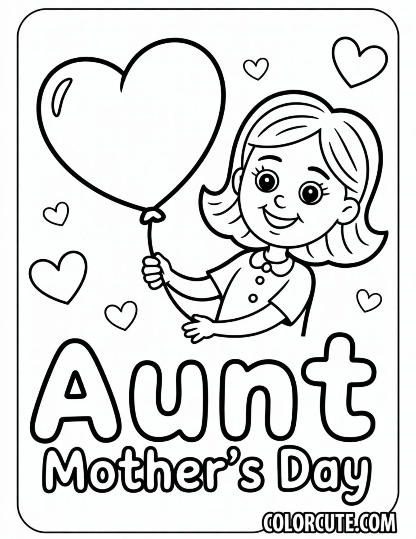 Aunt Mothers Day Coloring Pages Free PDF Printables