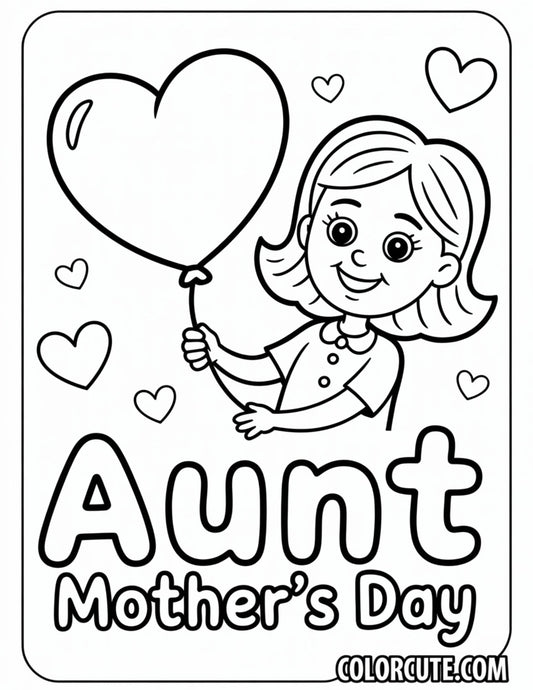 Aunt Mothers Day Coloring Pages Free PDF Printables