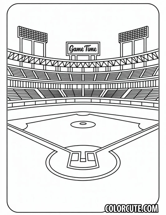 Baseball Stadium Coloring Pages | Free PDF Printables