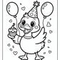Birthday Duck Coloring Page | Free PDF Printables