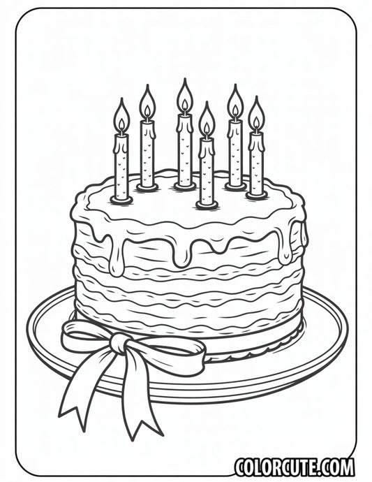 Cake Coloring Page | Free PDF Printables
