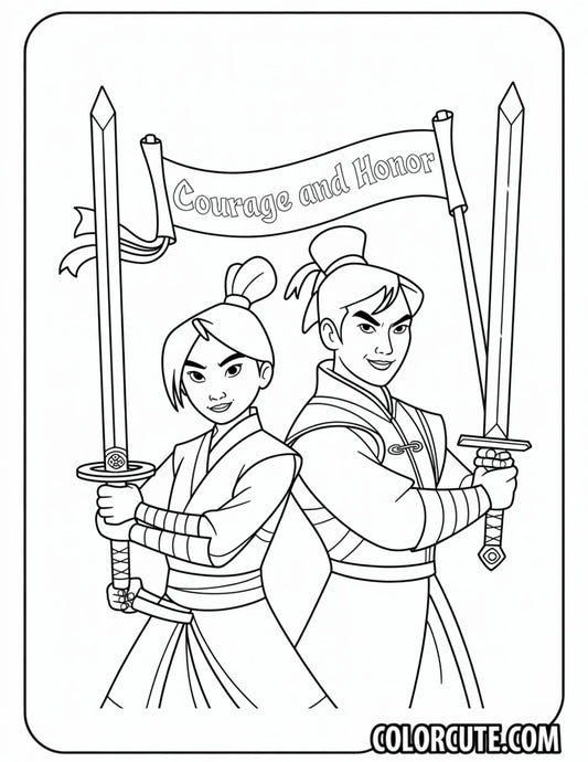 Captain Mulan Coloring Pages | Free PDF Printables