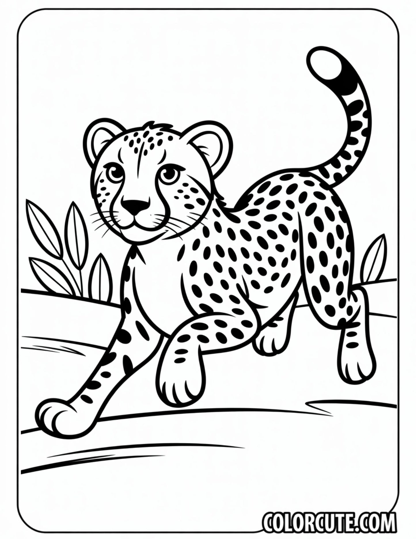Cheetah Running Coloring Pages | Free PDF Printables
