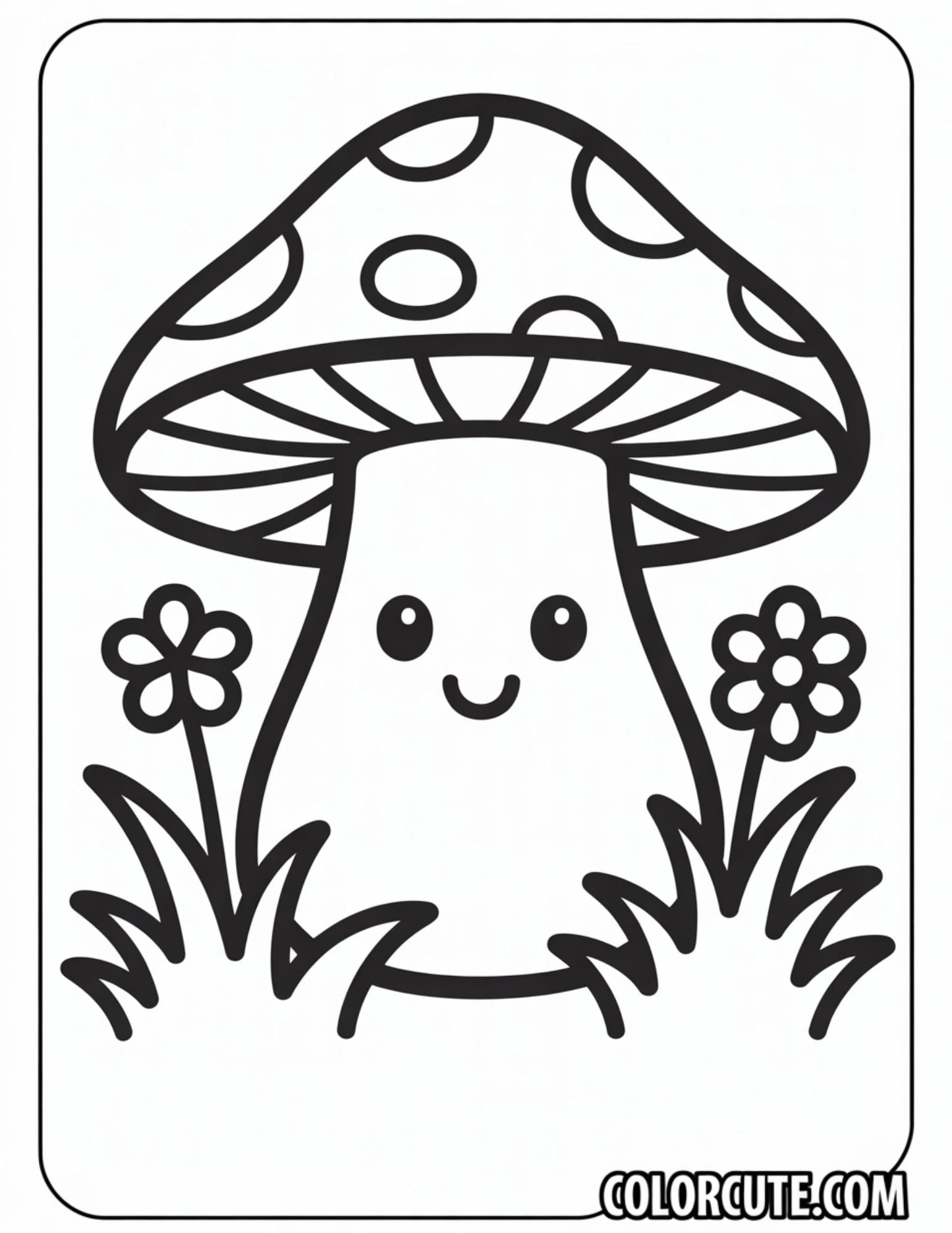 Cute Mushroom Coloring Pages | Free PDF Printables