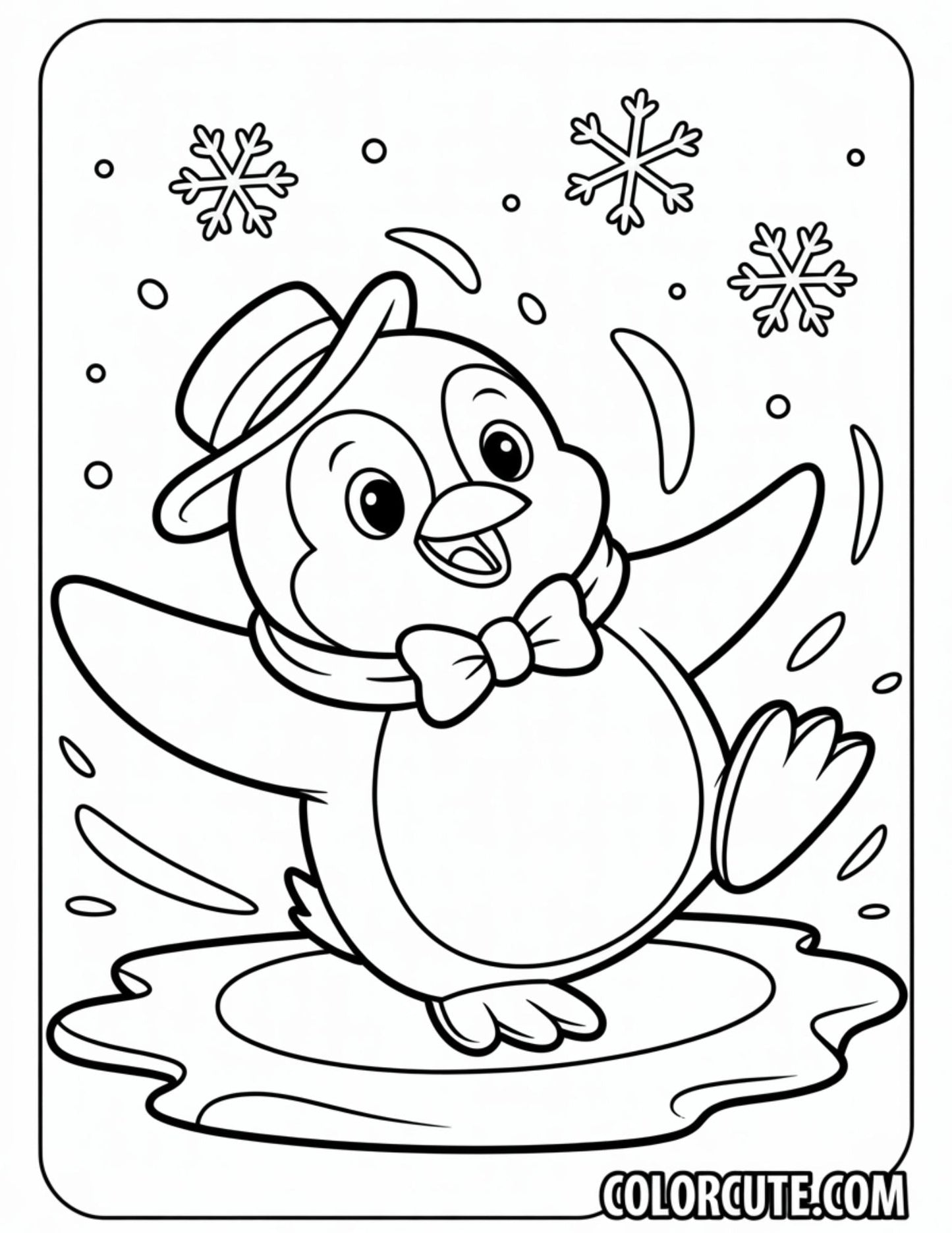 Cute Penguin Coloring Page | Free PDF Printables