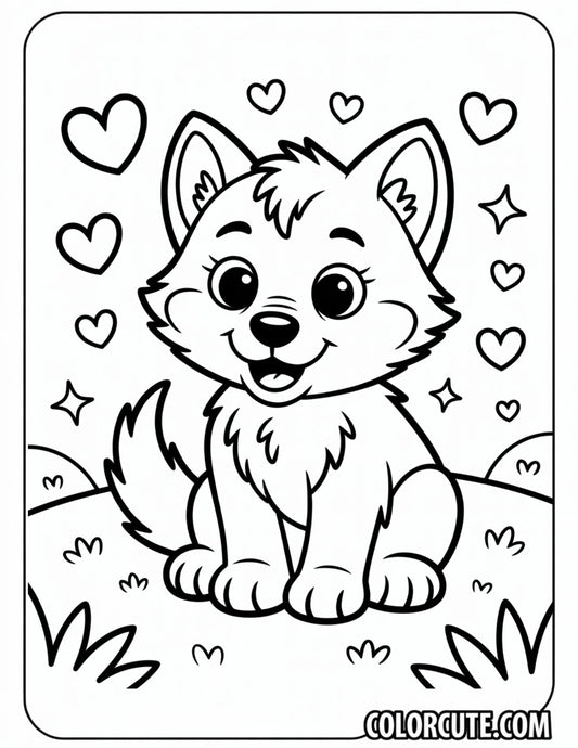 Cute Wolf Coloring Page | Free PDF Printables