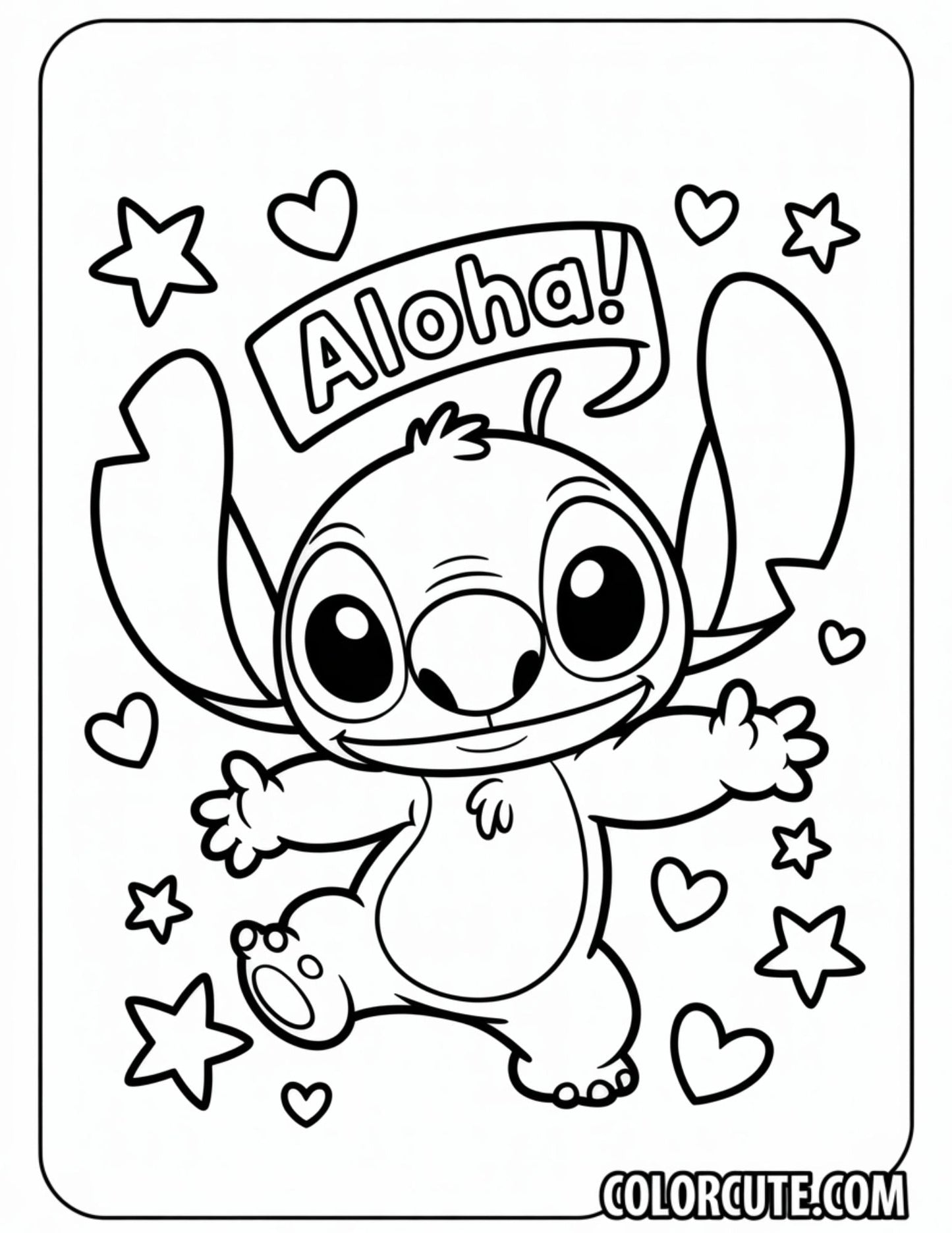 Easy Stitch Coloring Pages | Free PDF Printables