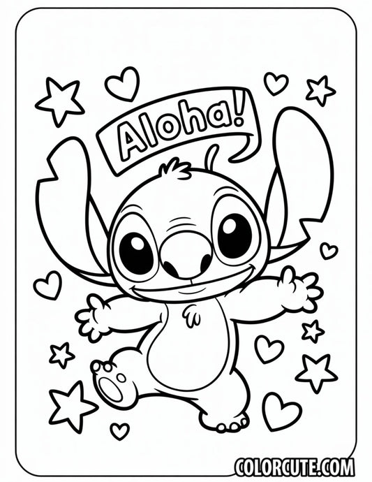 Easy Stitch Coloring Pages | Free PDF Printables