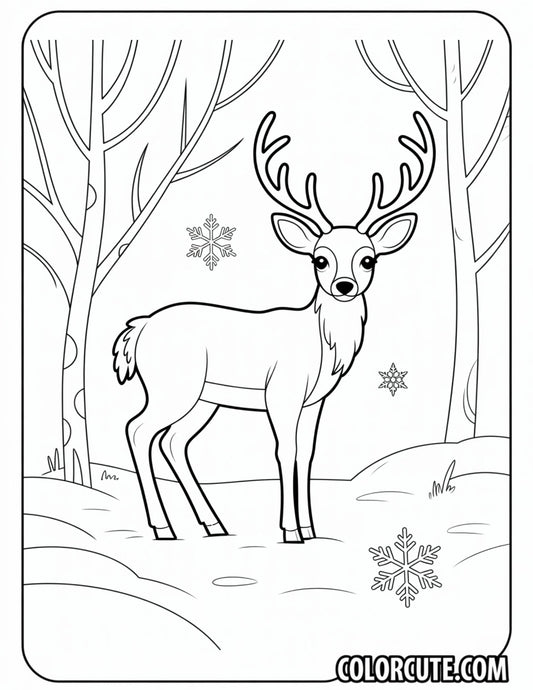 Forest Deer Coloring Pages - Free PDF Printables